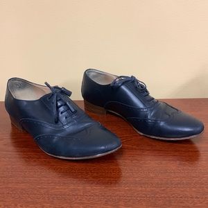 J. Crew Tasseled Wing Tip Oxfords - Navy, Size 10